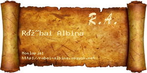 Rábai Albina névjegykártya